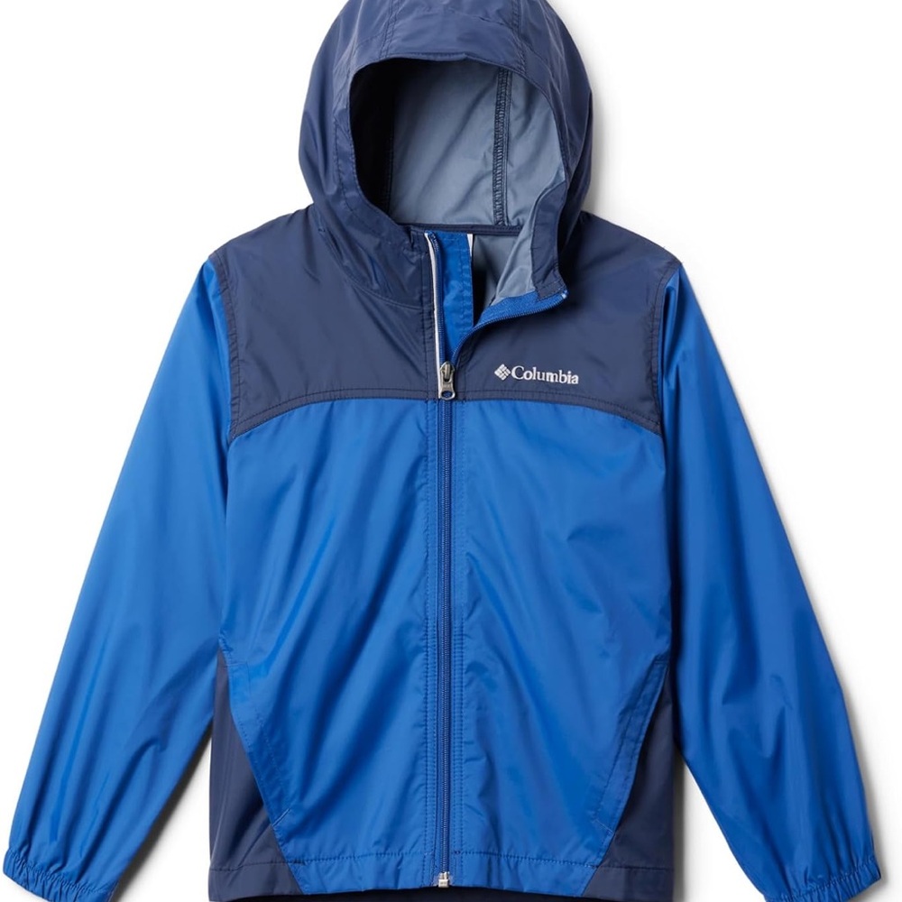 Columbia Blue Hooded Rain Jacket